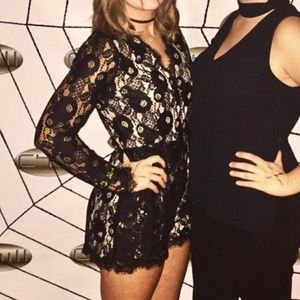 Black Lace Romper